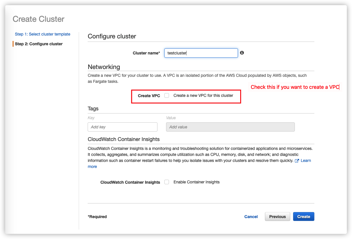 Create Cluster