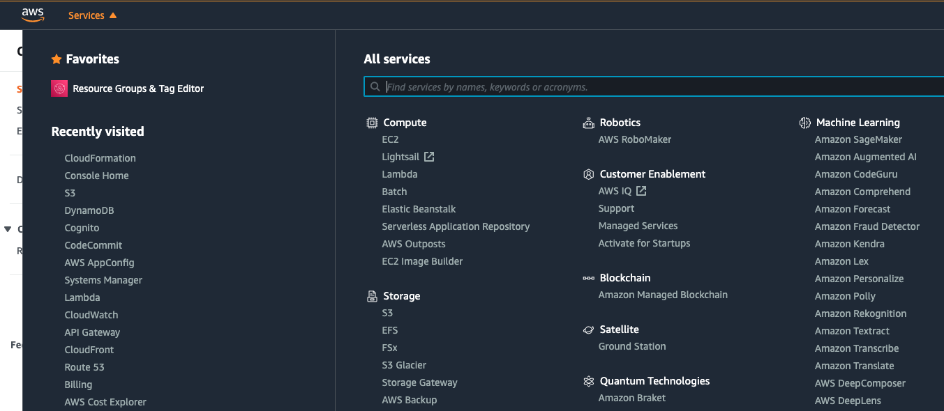 AWS Search Bar